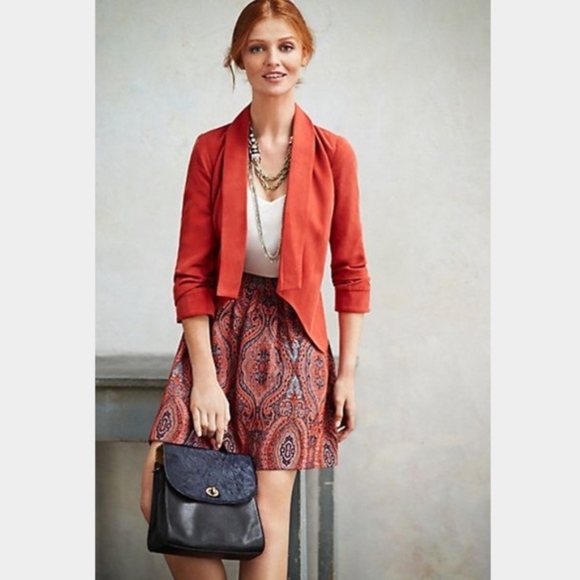 Anthropologie Jackets & Blazers - Anthropologie Cartonnier L Blazer Orange Redish